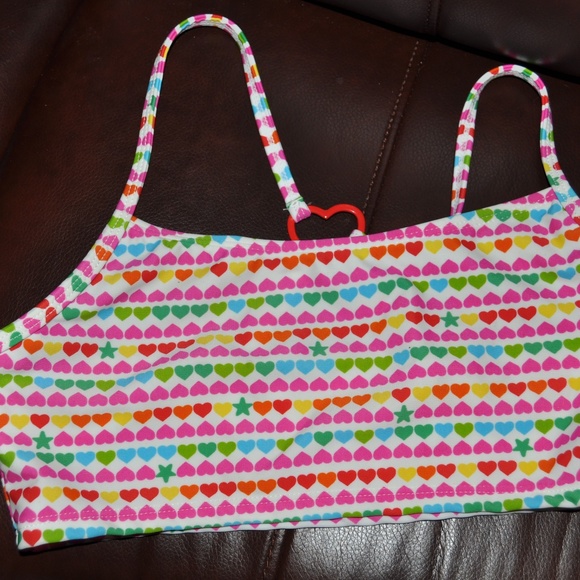 NEW Girl's Heart Print Bikini 2 Piece Swimsuit NWT - Picture 4 of 7